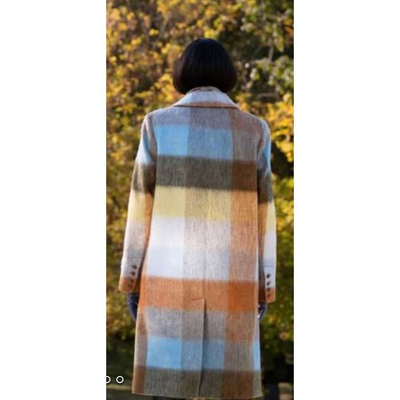 WAS HIM Chequer Single Breast Plaid Oversized Coat - XS - Picture 6 of 6